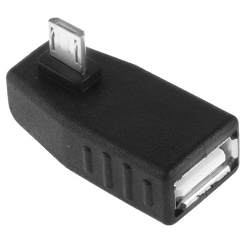 4Pcs Micro Usb Male To Usb 2.0 Af Adapter With 90 Degree Angle(Black) Black 6913664839517