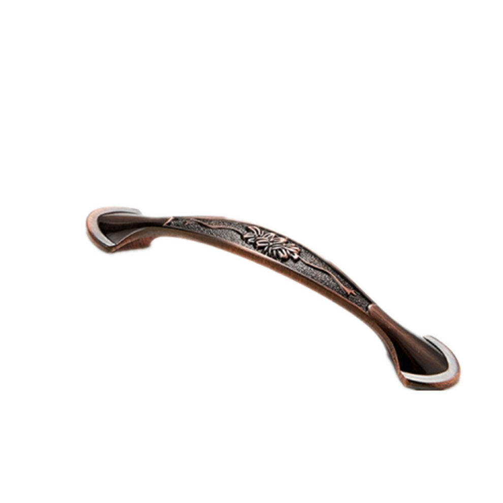 4 Pcs 6026-96 European Style Zinc Alloy Cabinet Wardrobe Drawer Door Handle, Hole Spacing: 96Mm (Red Bronze) 7061857223885