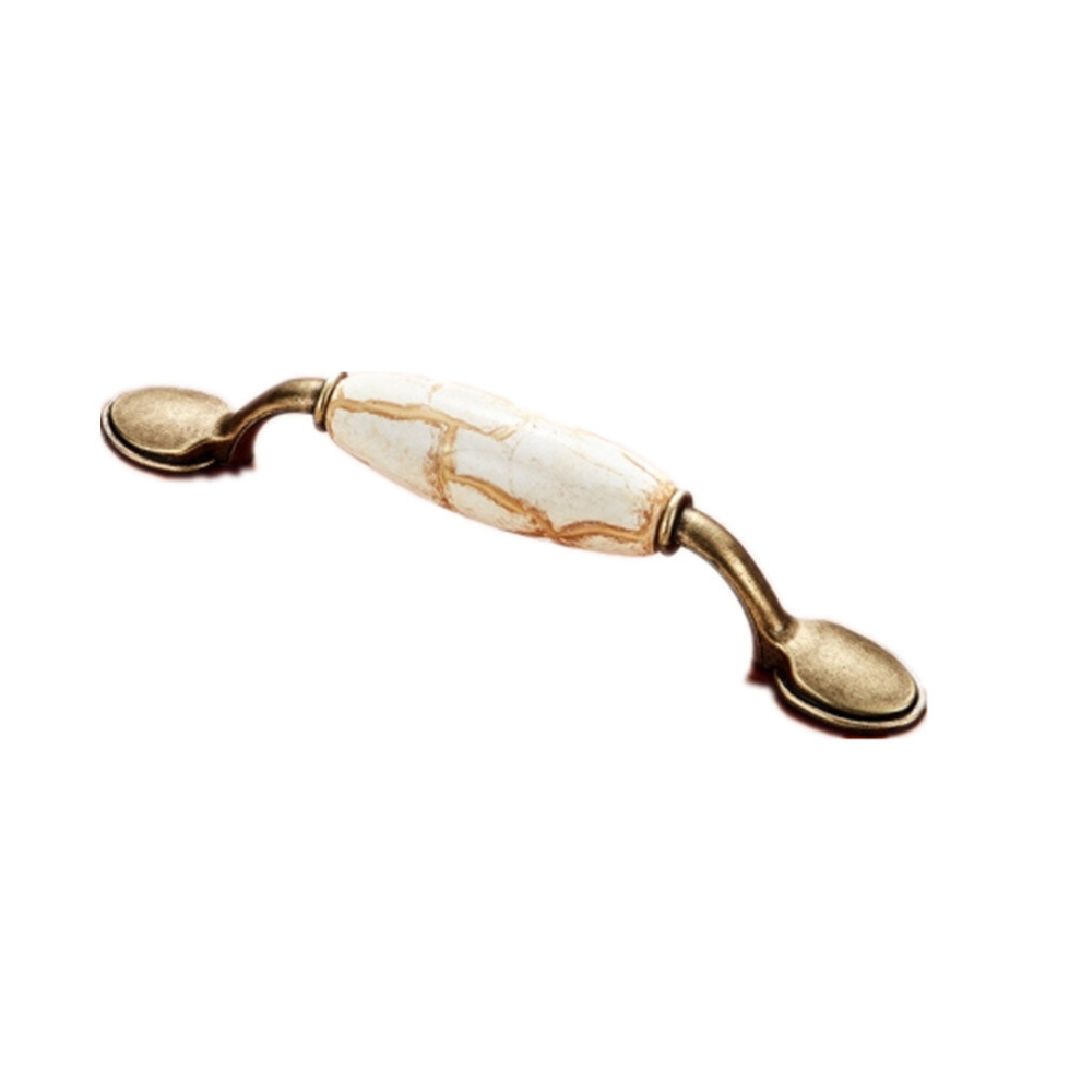 4 Pcs 5018_96 Marble Texture Ceramic Closet Cabinet Handle Pitch: 96Mm 7061857227920