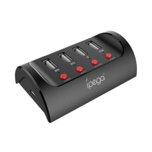 iPEGA PG-9133 4 USB portos billentyűzet egér konverter támogatás N-Switch PA X1 - fekete