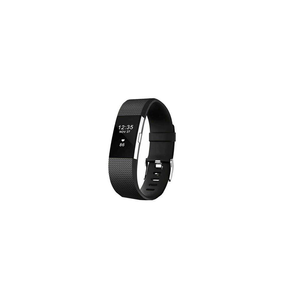 3Pcs Soft Silicone Watch Band For Fitbit Charge2 Replaceable Bracelet Wrist Strap Wristband(Black + Gray + ) White 766261494308