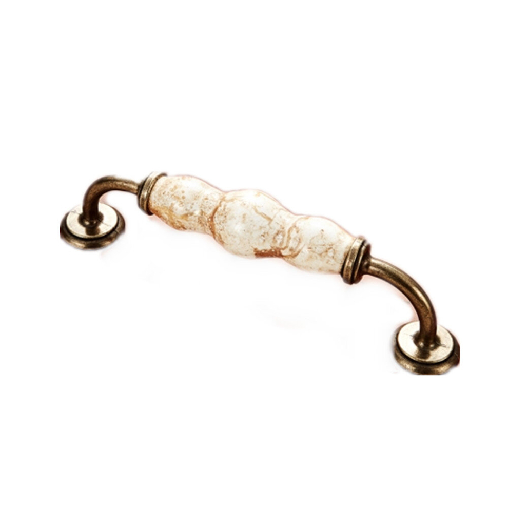 3 Pcs 5031_128 Marble Texture Ceramic Closet Cabinet Handle Pitch: 128Mm 7061857225797