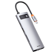 Baseus 8-in-1 Typ-C USB 3.0 HUB Adapter für Laptop Tablet Telefon - Grau