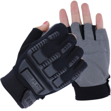 2 Pairs Kids Fingerless Gloves Anti-Skid Rubber Half Finger Children Gloves(Black)
