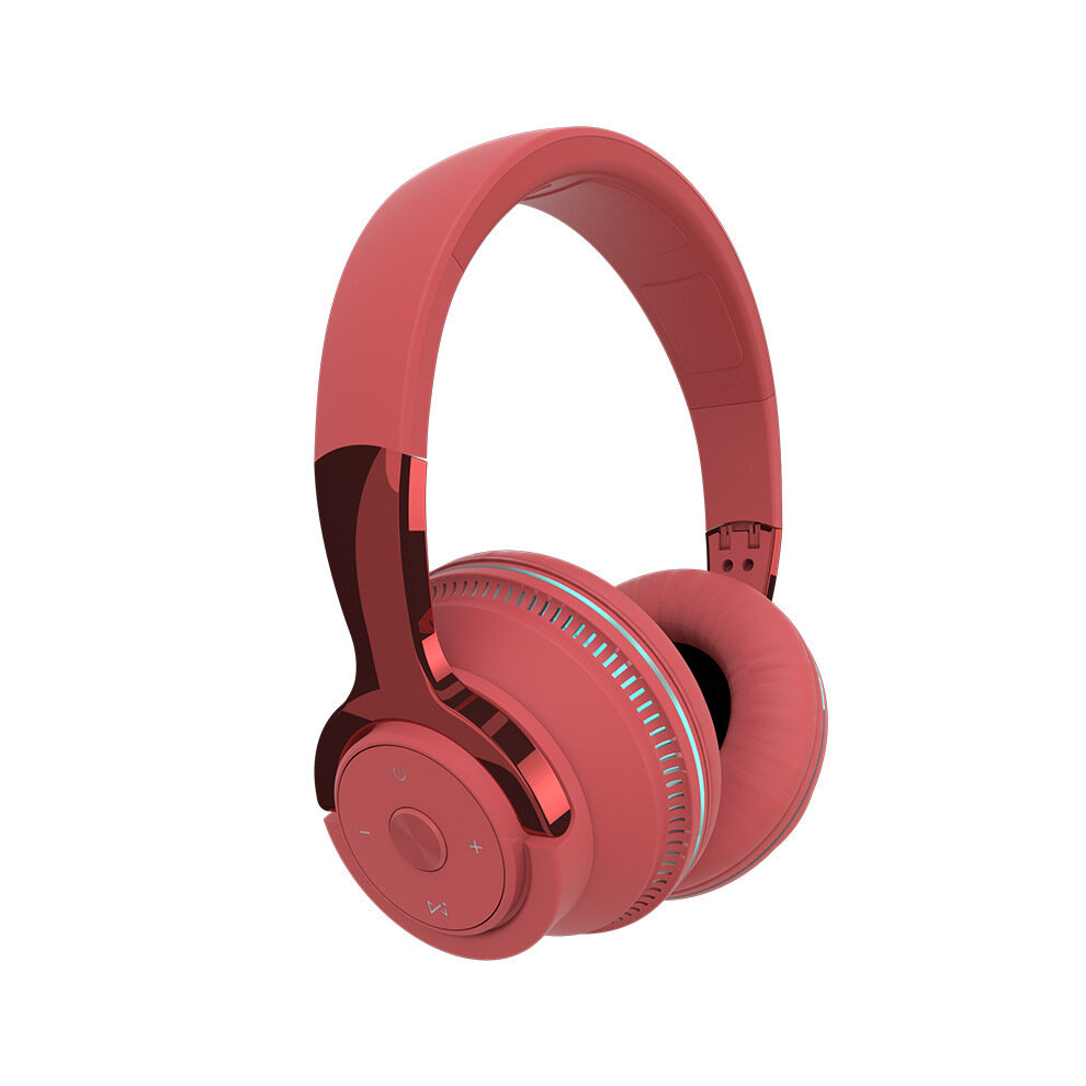 Explosive Wireless Headset Bluetooth Subwoofer Stereo Plug-In Card Dazzling Computer Headset - Light/Red 766261487065