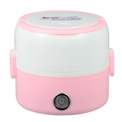 1.2L Single Layer 250W Multi-function Stainless Steel Inner Insulated Cooking and Heating Lunch Boxes, Size: 17*16cm(Pink)