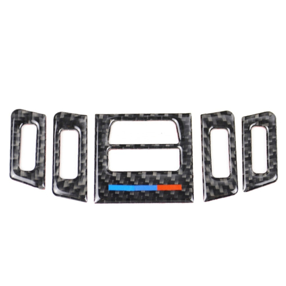 5 Pcs Low Matching Three Carbon Fiber Car Air Outlet Decorative Sticker For Bmw E90 / E92 / E93 2005-2012 Light 6913664858457