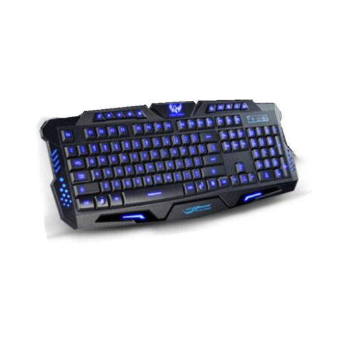 Tri-Color Backlit Mechanical-Feel Gaming Keyboard, Ergonomic, Anti-Static, Water-Resistant, No Software Needed