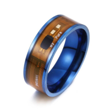 Blue NTAG213 Tag Ring Multifunctional Intelligent Ring Titanium Steel Smart Wear Finger Digital Rings for Men Women