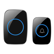 Home Welcome Doorbell Intelligent Wireless Doorbell Waterproof 300M Remote AU Smart Door Bell Chime - Black