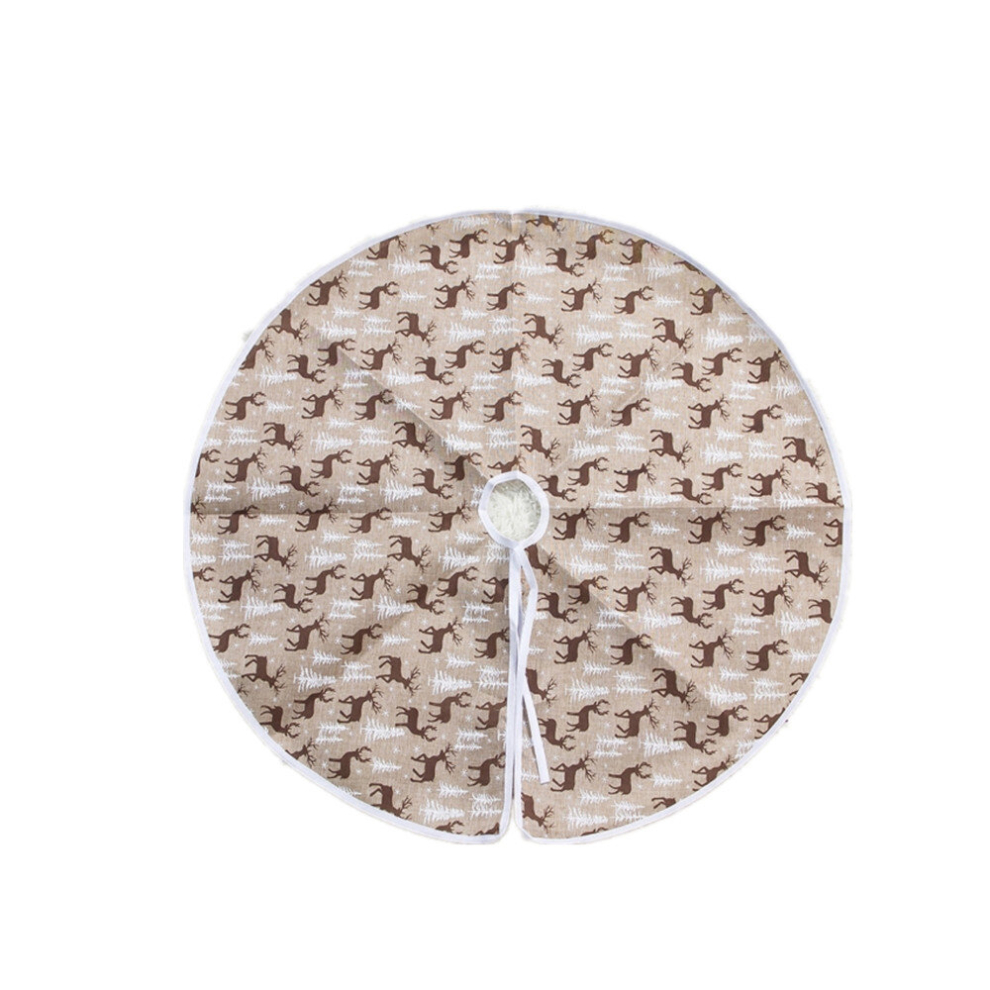 Christmas Fabric Elk Print Christmas Tree Bottom Decorative Tree Skirt, Size:60cm-image-OPC-PD6J2VZ-NEW