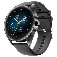 KUMI GW3 Smartwatch für Männer 1,32 Zoll HD-Farbbildschirm mit Bluetooth-Anruf Herzfrequenzüberwachung Multi-Sport-Modi - Schwarz