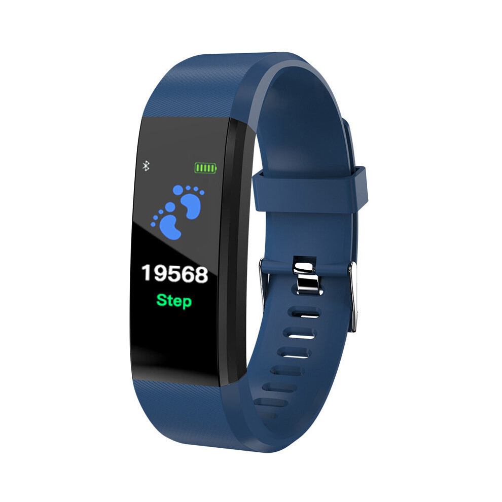 Smart Bracelet id115 plus Color Screen Sport Pedometer Watch Smartband Fitness Traker Bluetooth Waterproof Smart Band - Blue