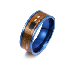 Blaue Farbe NTAG213 NFC Tag Fingerring Multifunktionaler intelligenter Ring Titanstahl Smart Wear Finger Digitale Ringe für Männer Frauen