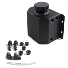 1Set Universal Car Compact Baffled Oil Catch Can Waste Oil Recovery Tank, Capacity: 1L (Black)