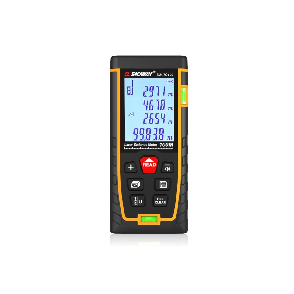 Double Horizontal Bubble Rangefinder Laser Distance Meter Range Hand Tool Device Sw- Tg100 6913664824322