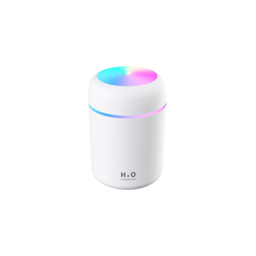 Creative 300ML Dazzle Cup Air Humidifier USB Color Cycling Table Top Home Car Air Humidifier - White