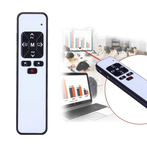 PP991 2.4GHz Multimedia Presentation Remote PowerPoint Clicker Handheld Controller Flip Pen with USB Receiver, Control Distance: 25m(White) 1