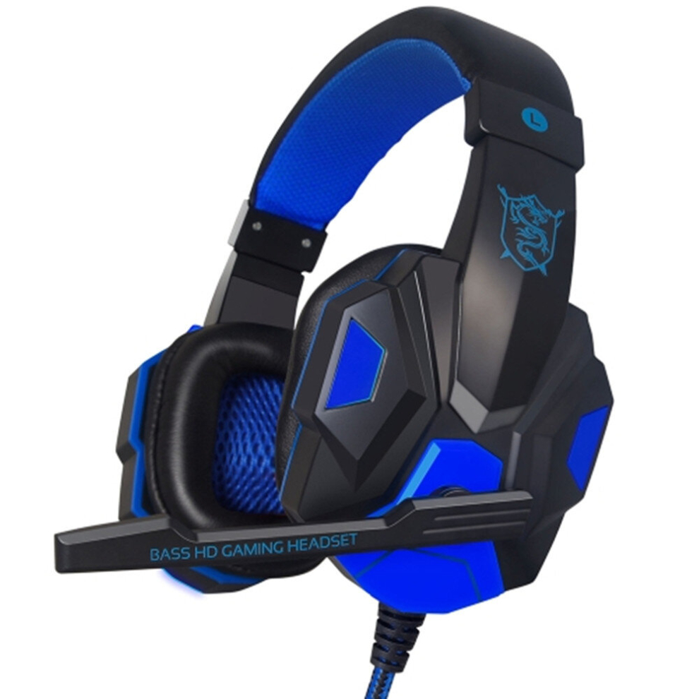 Plextone Pc780 Over-Ear Gaming Earphone Subwoofer Stereo Bass Headband Headset With Microphone( Blue) Black/Blue 6913664845419