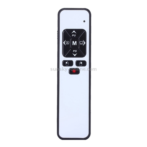 PP991 2.4GHz Multimedia Presentation Remote PowerPoint Clicker Handheld Controller Flip Pen with USB Receiver, Control Distance: 25m(White)