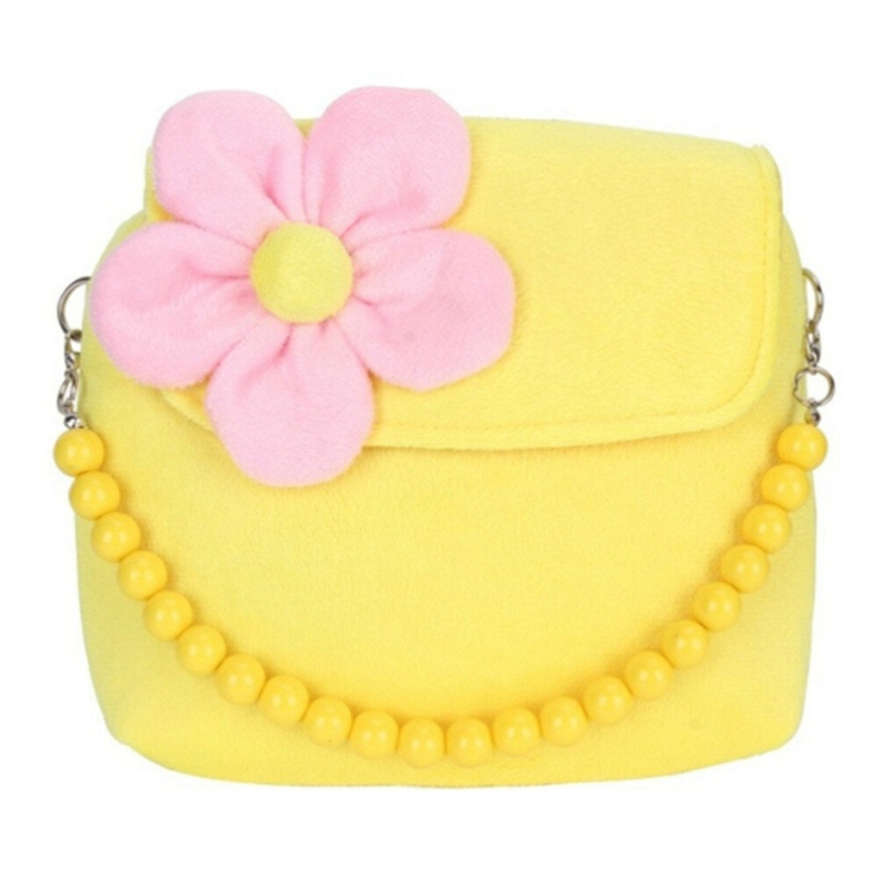 2PCS   Fashion Shoulder Bag Children Girls Princess Flower Messenger Handbag Lovely Purses(Yellow)-image-OPC-PD6J69N-NEW