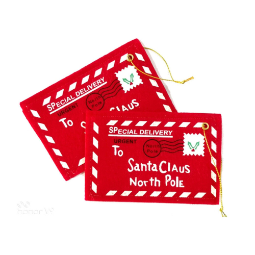 10 PCS Felt Embroidery Envelope Candy Bag Christmas Decoration