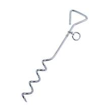 3PC Stainless Steel Dog Spiral Tie Out 360 Degree Rotation Anti Wrap Fixed Pile Outdoor Camping Stake