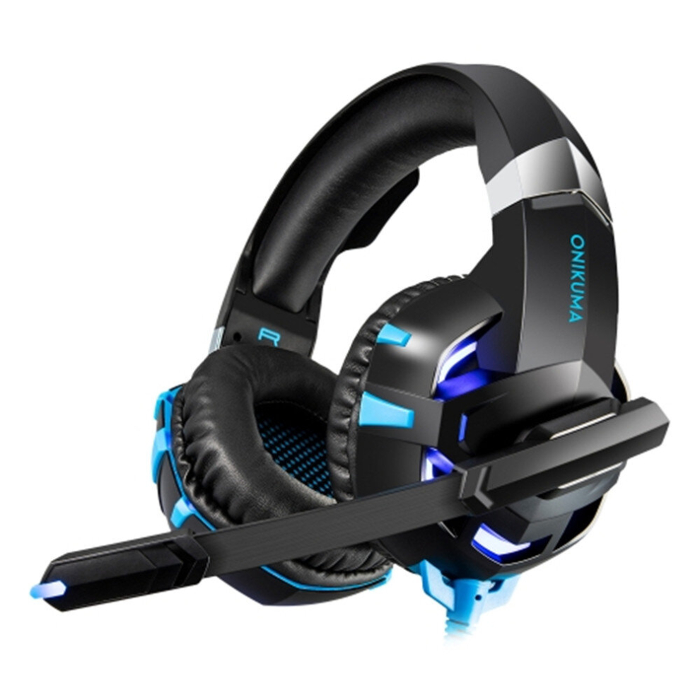 Over Ear Bass Stereo Surround Gaming Headphone With Microphone And Led Lights( Blue) Black/Blue 6913664843699
