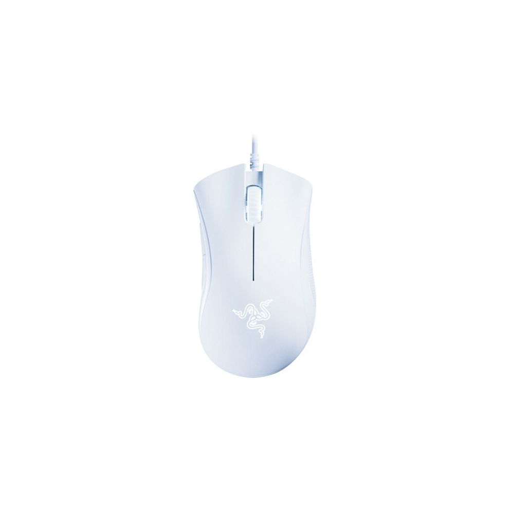 Razer DeathAdder Essential Optical Professional Grade Gaming Mouse Ergonomic 6400 Adjustable DPI (Nylon Wire) - White