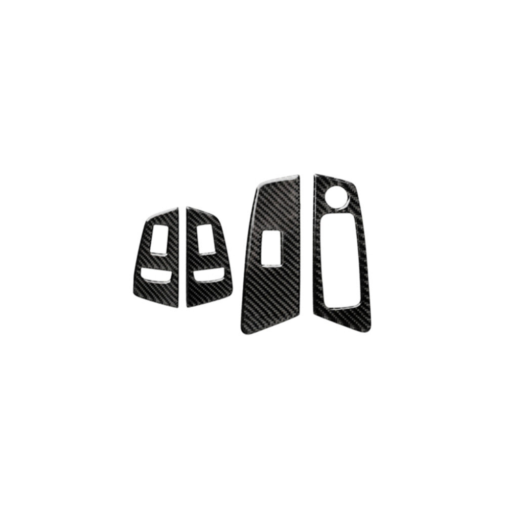 Car Carbon Fiber Door Window Lift Panel Decorative Sticker For Bmw 5 Series G38 528Li / 530Li / 540Li 2018 Light 6913664852073