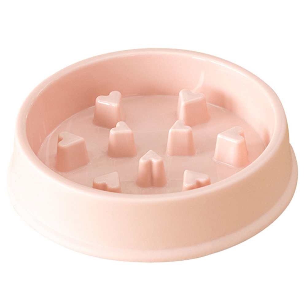 2pc Pet Dog Bowl Slow Feeder Plastic Anti Choking Puppy Cat Eating Dish Bowl Anti-Gulping Food Plate pink color-image-OPC-PD6J7M6-NEW