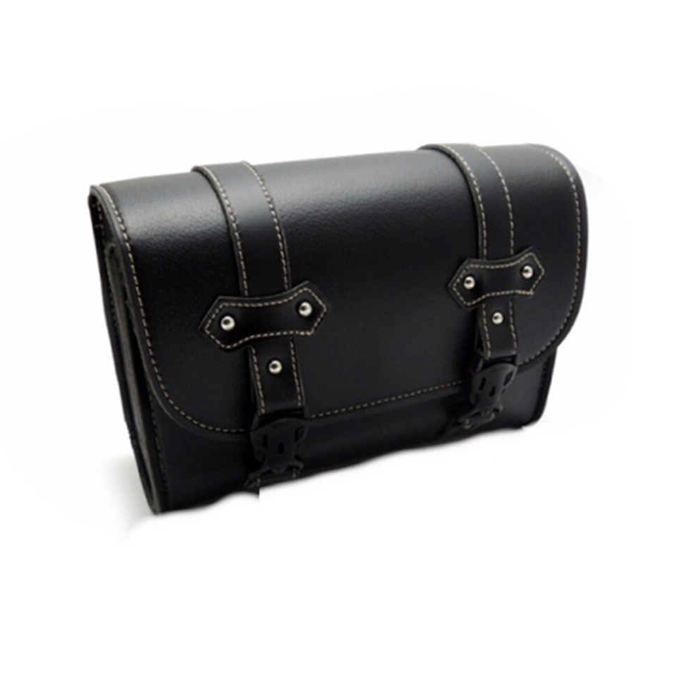 Motorcycle Saddle Bags Leather Storage Tool Pu Leather Side Pouch Bags(Black) Black 6913664861037