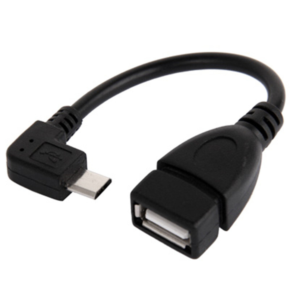 10Pcs 90 Degree Micro Usb Male To Usb 2.0 Af Adapter Cable With Otg Function Light 8881471535879