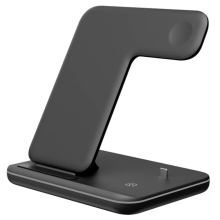Z5 15W 3-in-1-Wireless-Ladegerät, Uhr Smartphone Ohrhörer Multifunktions-Desktop-Ständer Magnetisches Kabelloses Laden - Schwarz