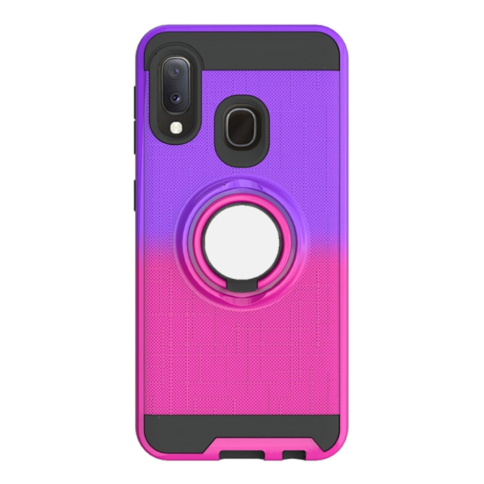 For Galaxy A20e / A10e 2 In 1 Pc + Tpu Protective Case With 360 Degrees Rotate Ring Holder(Rose ) Red 8881471523173