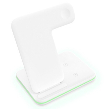 Multifunktionales 15W 3-in-1 Magnetisches Drahtloses Ladegerät Für iPhone / iWatch / Kopfhörer, Schnellladebasishalterung - Weiß
