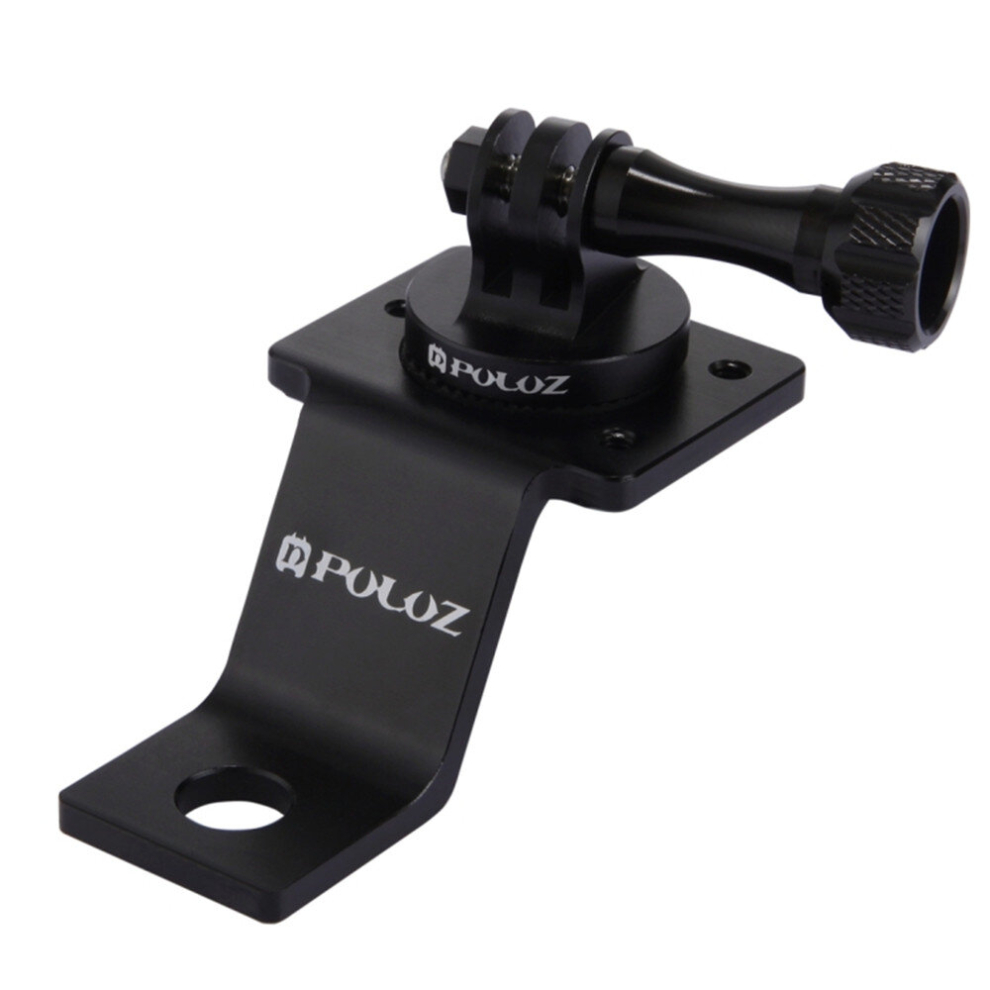 Aluminum Alloy Motorcycle Fixed Holder Mount With Tripod Adapter & Screw For Gopro And Dji Osmo Action(Black) Black 8881471559813