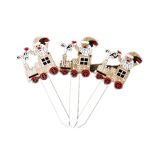 2 Packs Creative Christmas Wooden Cake Insert Baking Decoration, Specification: Old Man