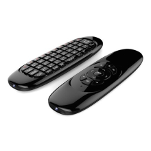 C120 6-Achsen-Gyro Mini Wireless Air Mouse 2.4G WiFi QWERTY-Tastatur für Android/Windows/Mac OS/Linux-Systeme - Schwarz