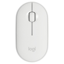 Logitech Pebble Kabellose Maus Bluetooth 2,4 GHz Stummschaltung Dual-Modi Tragbar für PC Laptop - Weiß