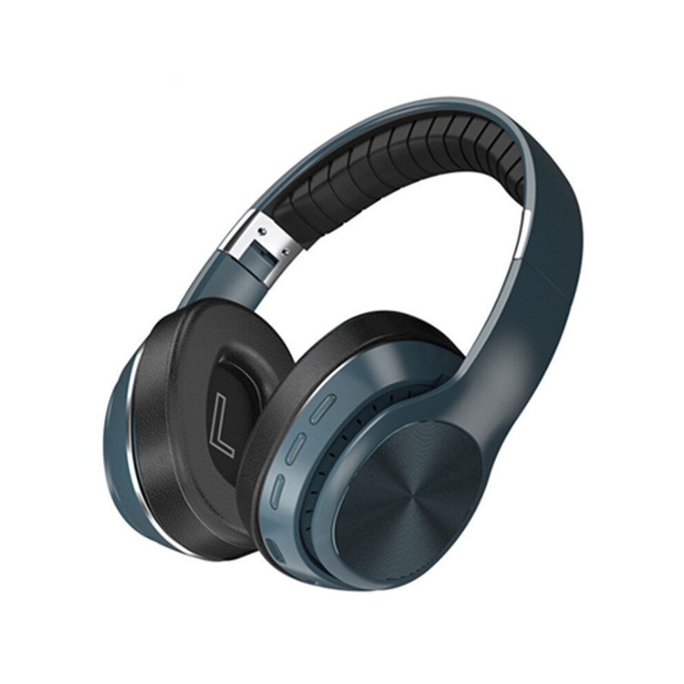 Hifi Wireless Headphones Tooth Foldable Headset Support Tf Card/Fm Radio Stereo Headset With Mic Deep Bass - Blue 766261488239