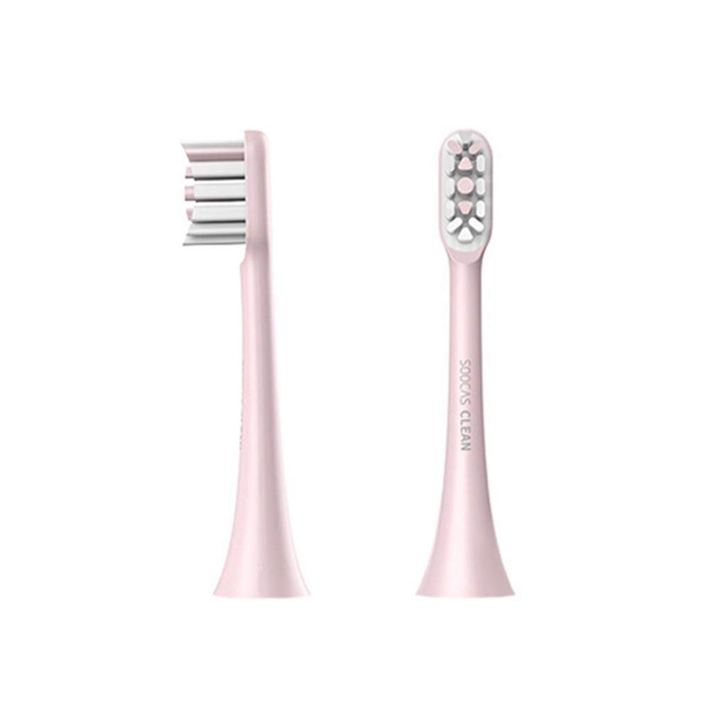 Dsport Electric Toothbrush Heads For Soocas X3 Foodgrade Bristle Replacement Tooth Brush Head Nozzles With Anti-Dust Cap - 2Pink