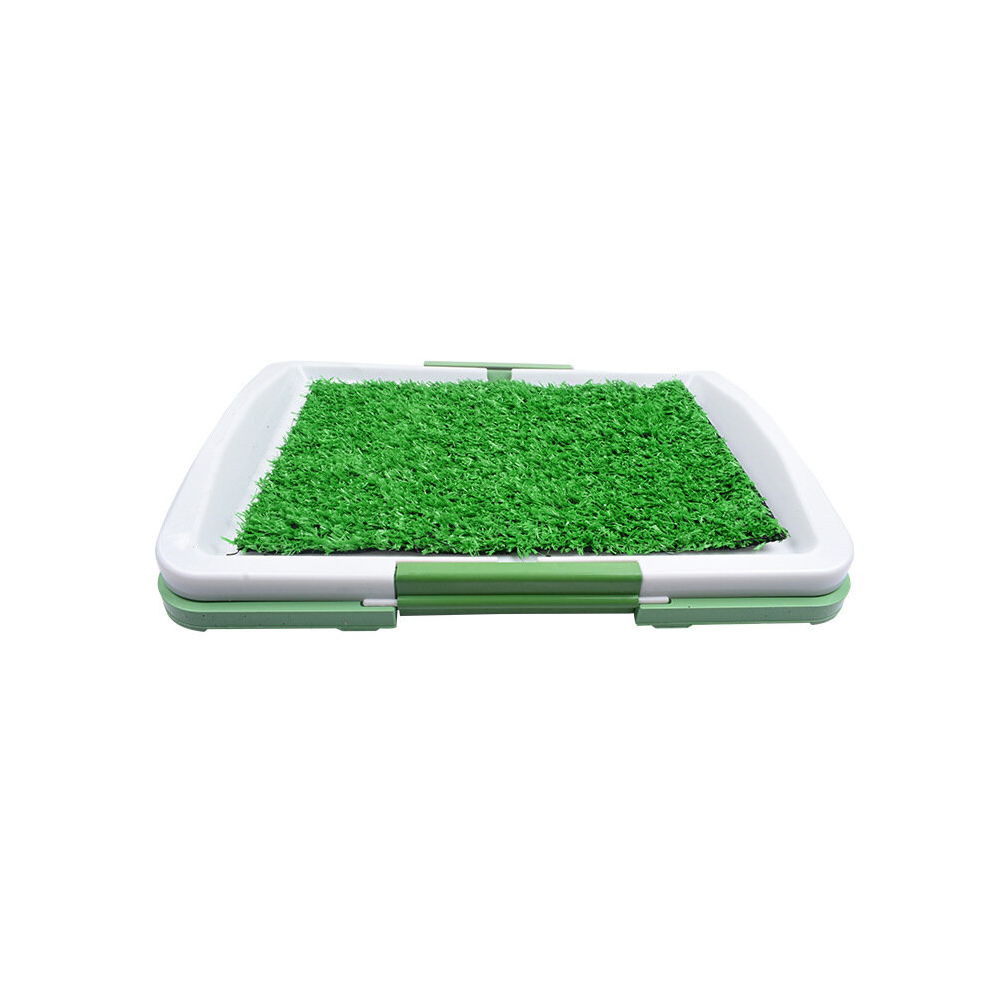 3 Layers Large Dog Pet Potty Training Pee Pad Mat Puppy Tray Grass Toilet Simulation Lawn For Indoor Potty Training Pet Supply - green 46X32X5 cm