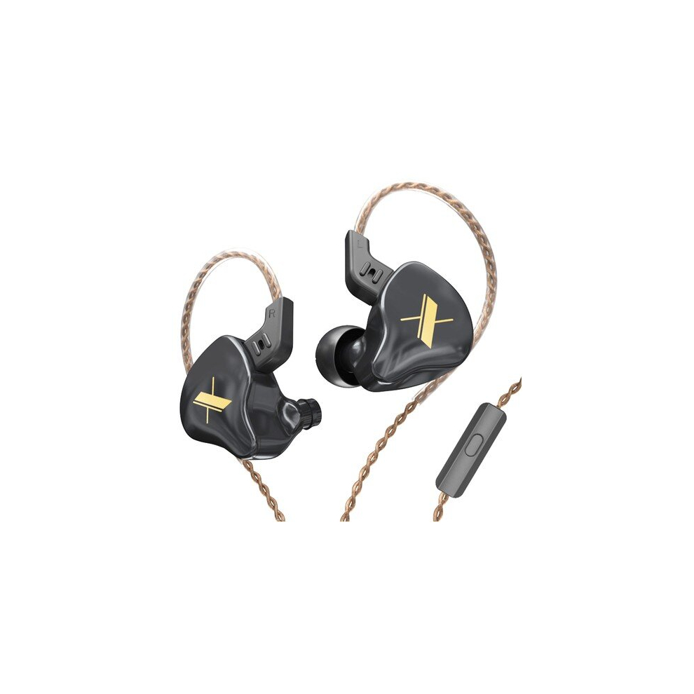 Kz Edx With Mic Wired Earphone In-Ear Sport Noise Cancelling Headset - Black 766261511197