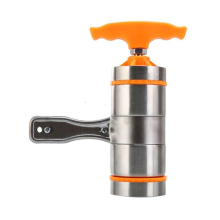 7 Molds Household Manually Small Stainless Steel Pressing Style Handhold Noodle Machine (Orange)