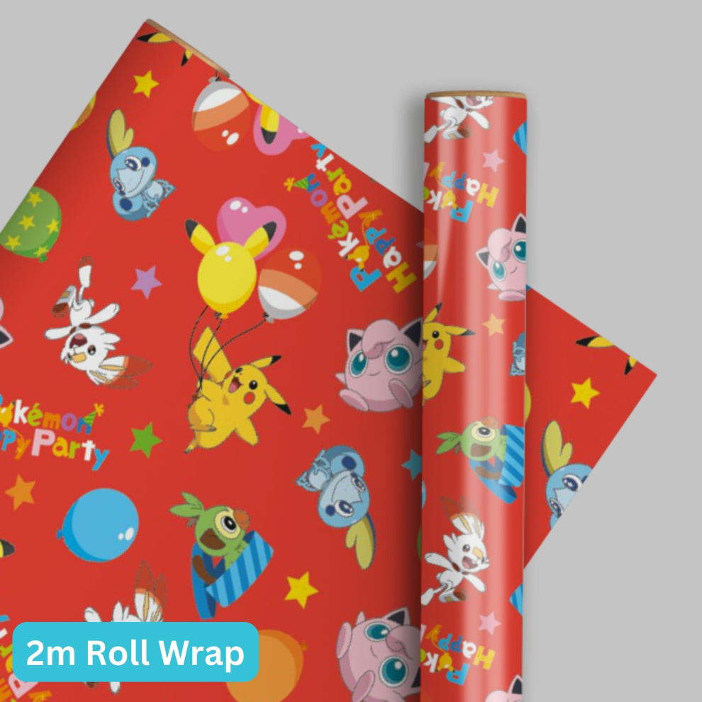 Pokemon Wrapping Paper 2m Roll Wrap