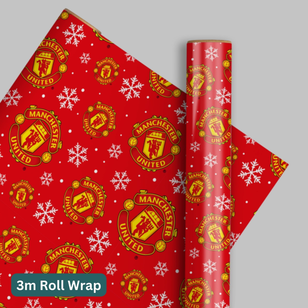 Christmas Wrapping Paper Manchester United FC 3m Roll Wrap