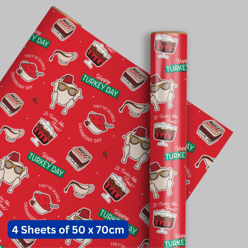 Christmas Wrapping Paper Friends 4 Sheets & 4 Tags