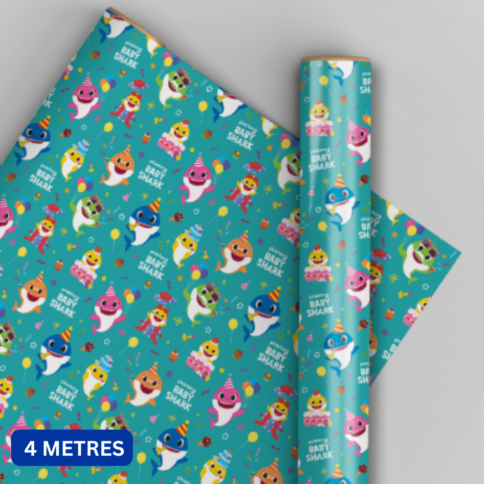 Baby Shark Wrapping Paper 4m Roll Wrap