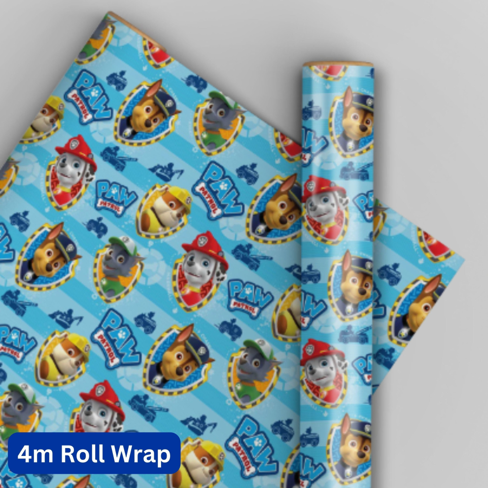 Paw Patrol Wrapping Paper 4m Roll Wrap